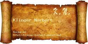Klinger Norbert névjegykártya