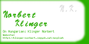 norbert klinger business card